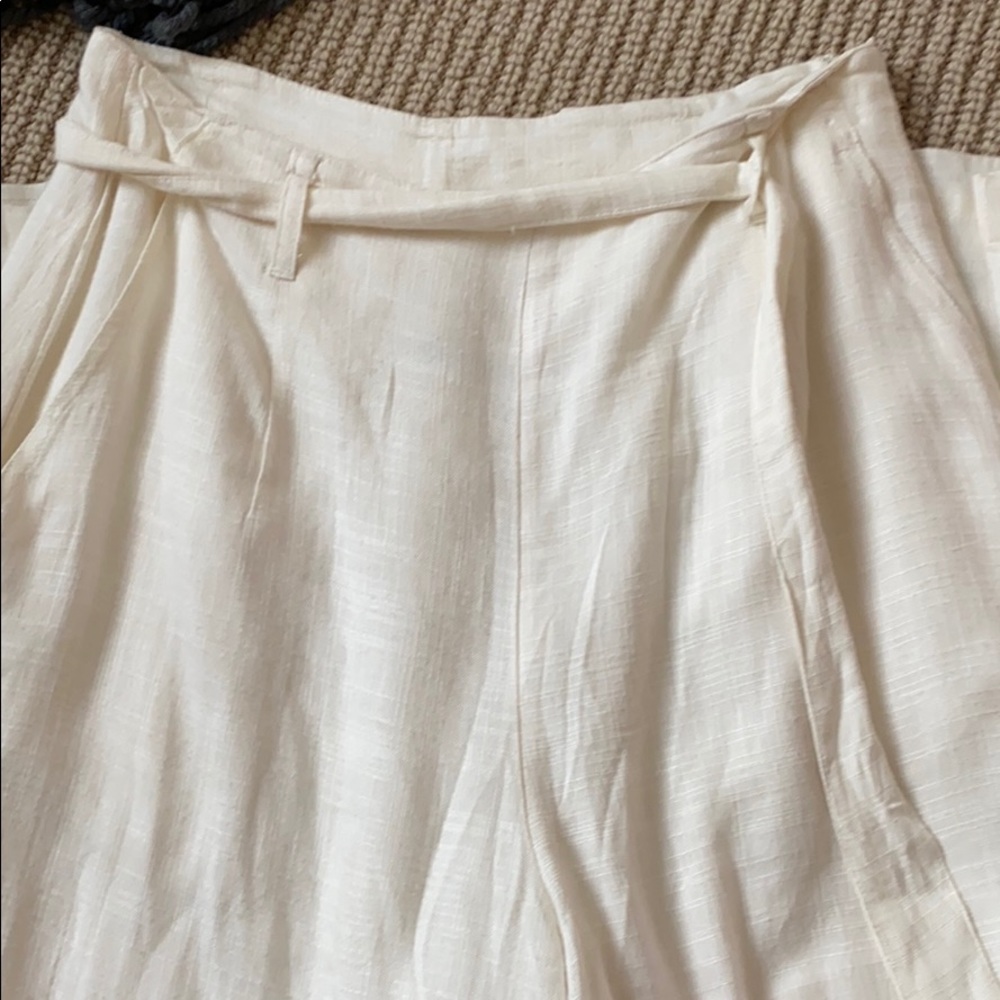 White linen L Space flows beach pants